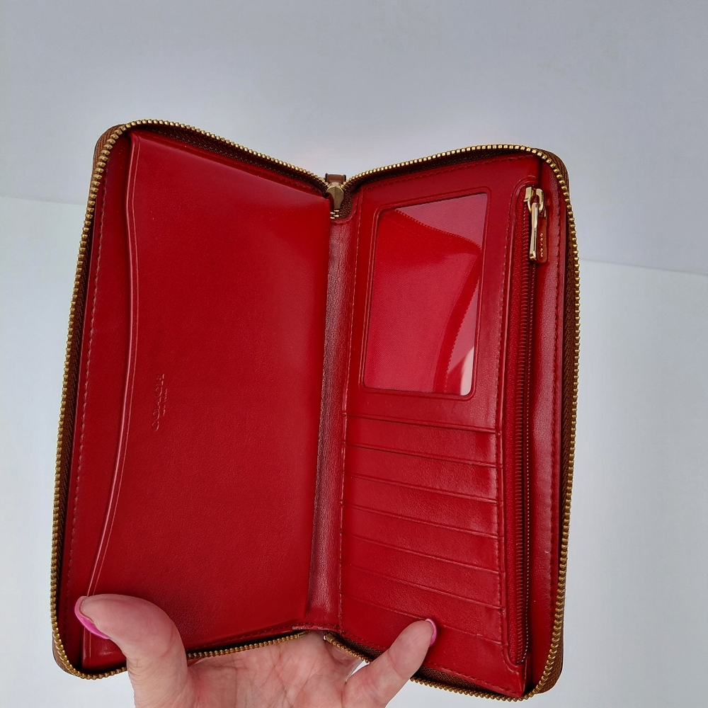 Coach Rainbow Multi-Color Signature Large Phone Wallet With Strap NWT šš - Picture 5 of 11